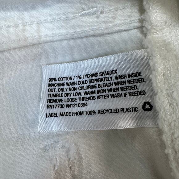 Universal Thread Jean Shorts WMNS 8R Highest Rise Shortie White Frayed Hem Denim - Picture 7 of 11